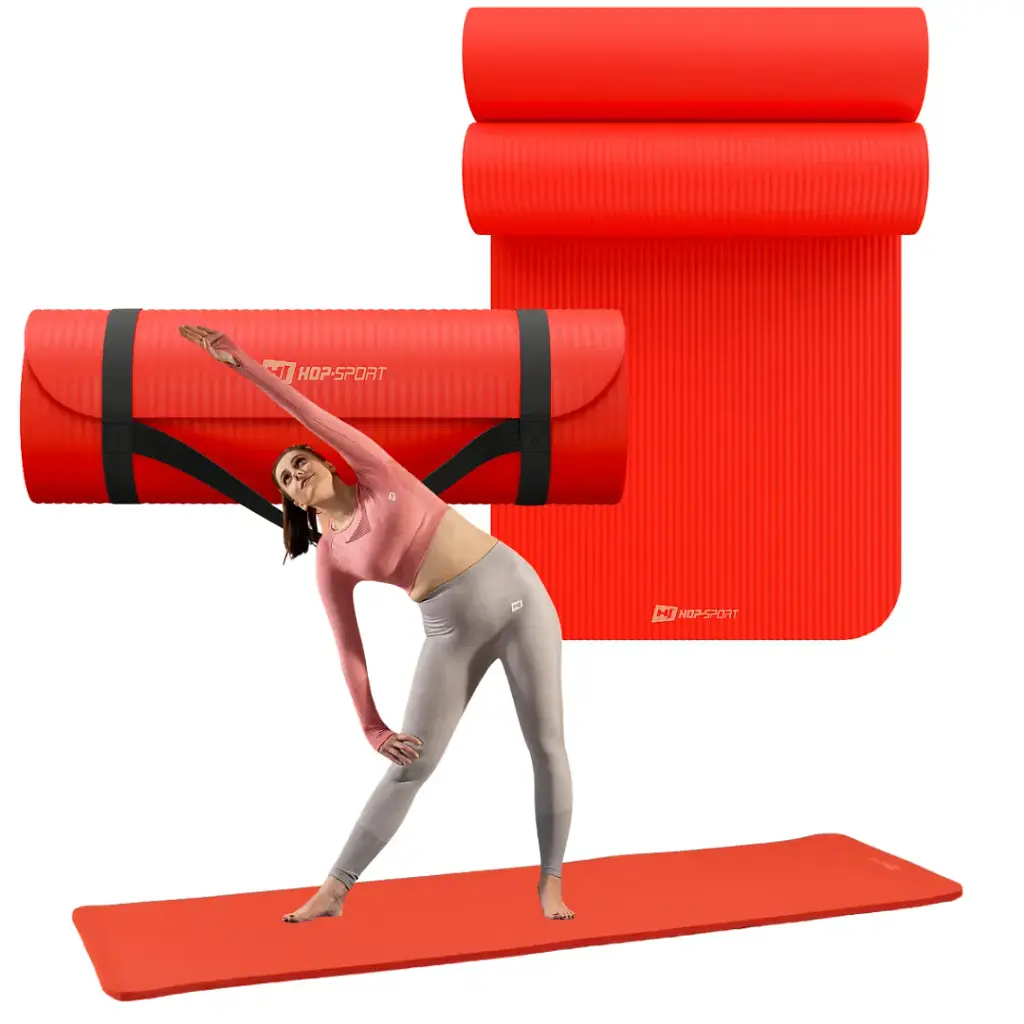 Коврик для йоги Hop-Sport HS-NB015GM NBR 1.5 см ярко-красный - фото 6