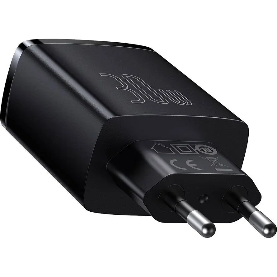 Мережевий зарядний пристрій Baseus Compact Quick Charger 2U+C 30W Black (CCXJ-E01) [73372] - фото 3