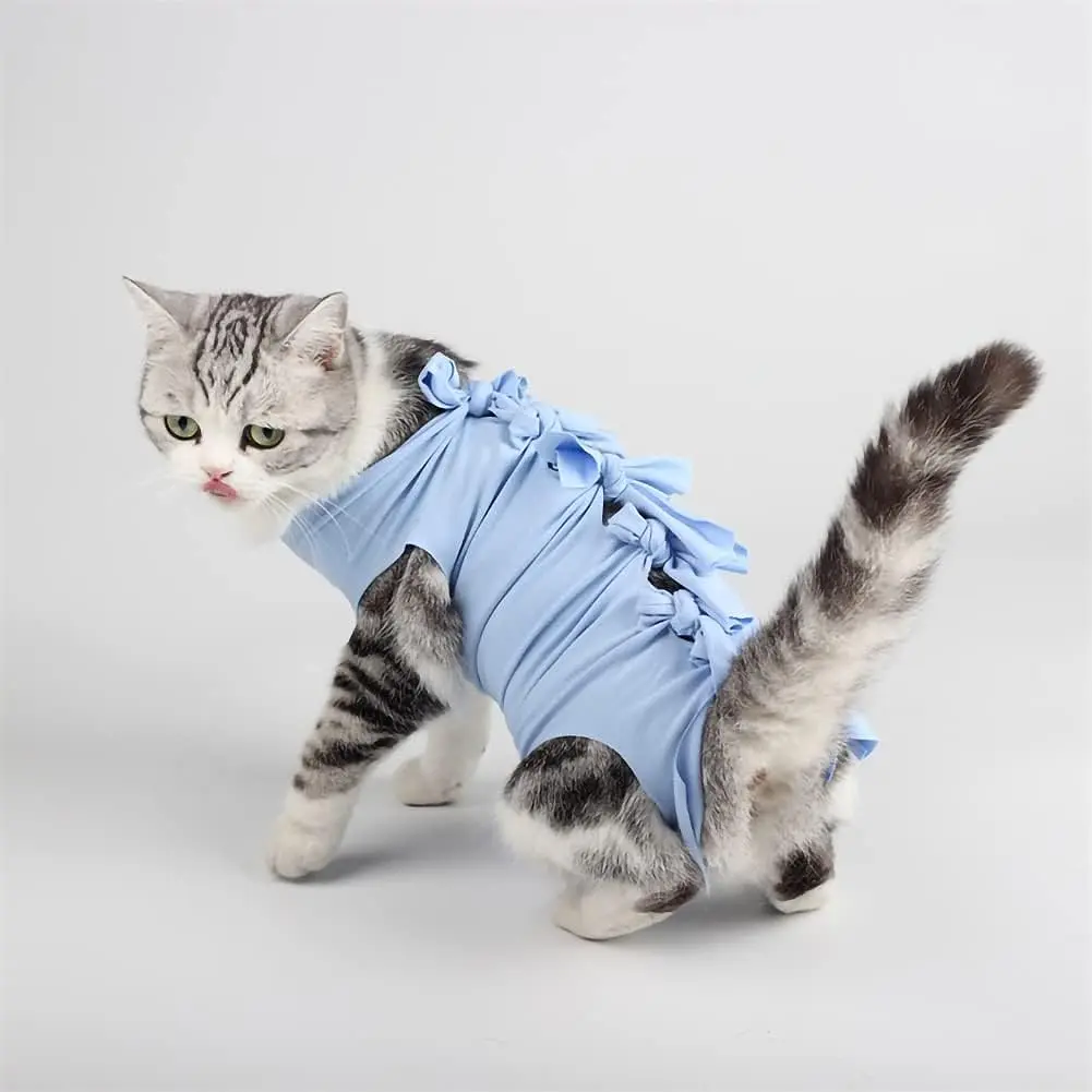 Одяг для котів після операції Holley Bow-knots Blue S - фото 4