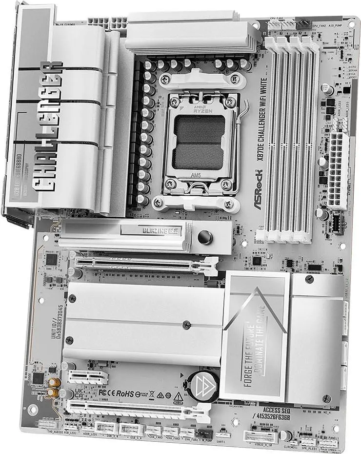 Материнська плата ASRock X870E CHALLENGER WIFI WHITE (X870E CHALLENGER WIFI WHITE) (Socket AM5, AMD X870E, ATX) - фото 6