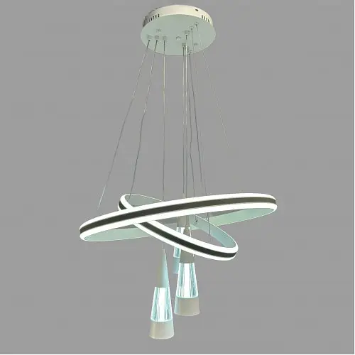 Лед люстра підвісна Linisoln 100-3 WH метал, акрил, LED-стрічка, 100 Вт, 110 см висота, 60x40 см ширина - фото 4