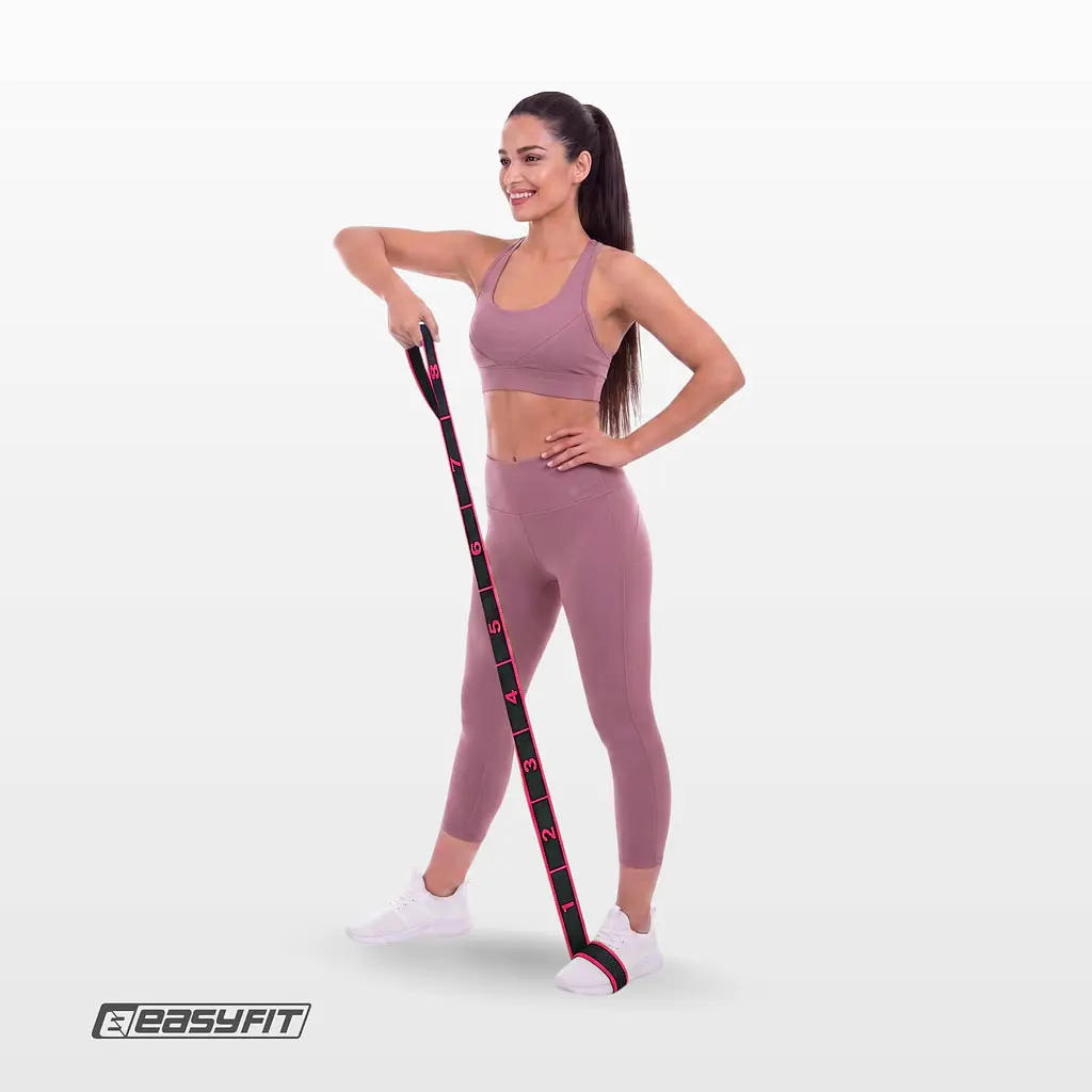 Еспандер стрічка EasyFit з петлями для тренувань рожевий (EASY) - фото 6