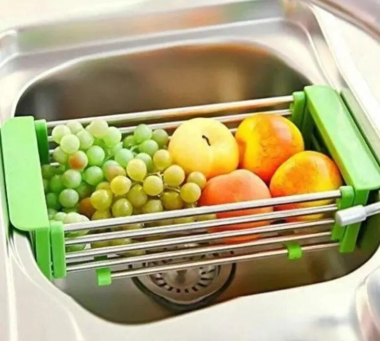 Кухонна полиця Kitchen Drain Shelf Rack багатофункціональна, складана від 33 см до 48 см - фото 4