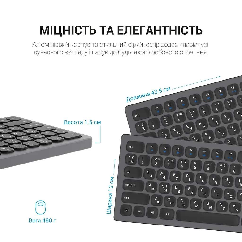 Клавіатура OfficePro SK1550 Wireless Black (SK1550B) - фото 6
