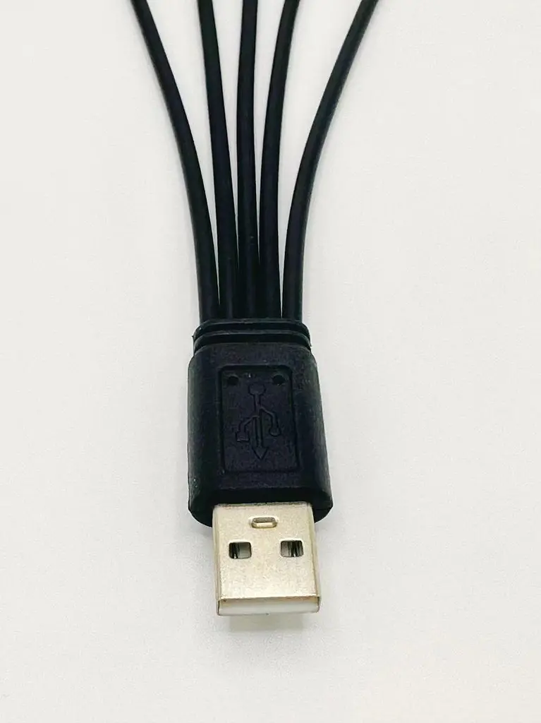 Кабель спліттер для заряджання та живлення Digital USB-5 Type-C 2A 20 см Чорний (A5C-02mB) - фото 3