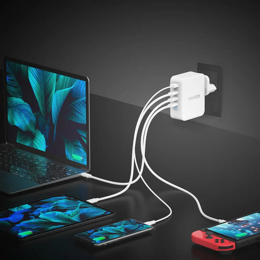 Мережевий зарядний пристрій J5create GaN USB-C 130W White (JUP43130E-EN) - фото 3