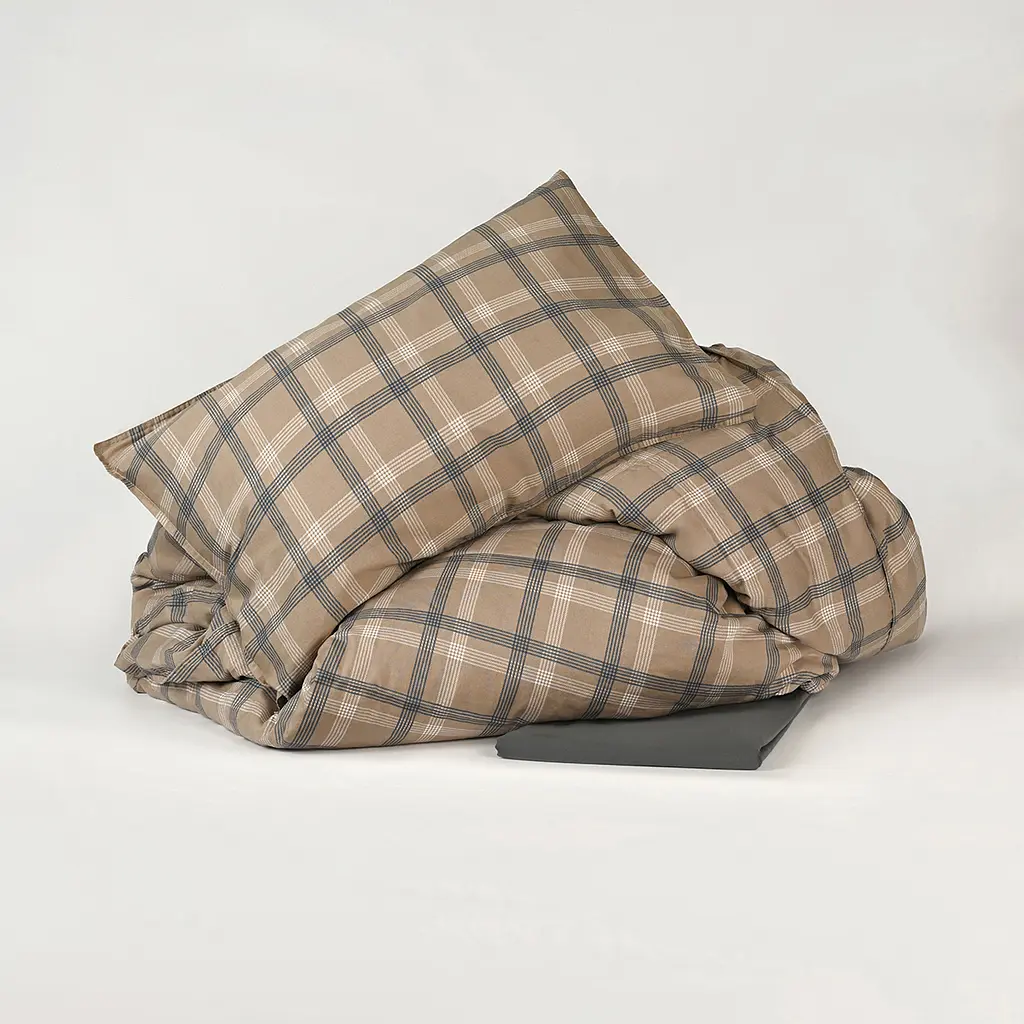Підковдра МВМ My Home Тартан 220x160 см сіро-бежева (BL-DC-07 GRAY/BEIGE) - фото 4
