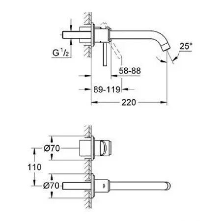 Змішувач для раковини Grohe Atrio 19918000, Хром - фото 2