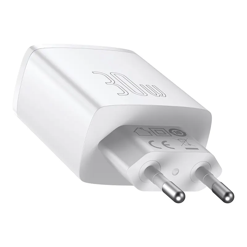 Мережевий зарядний пристрій Baseus Compact Quick Charger 2U+C 30W White [CCXJ-E02] [73374] - фото 3
