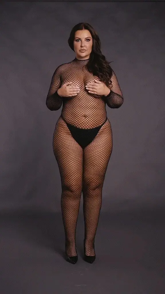 Бодістокінг Le Désir With Open Crotch, Plus Size (чорний) - фото 5