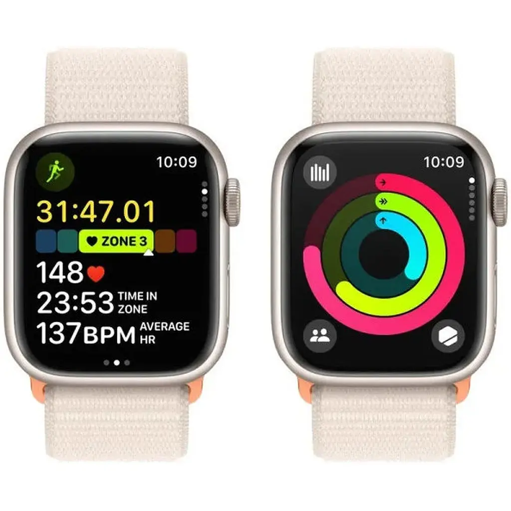 Смарт часы Apple Watch Series 9 GPS 41mm Starlight Aluminum Case w. Starlight S. Loop (MR8V3) - фото 4
