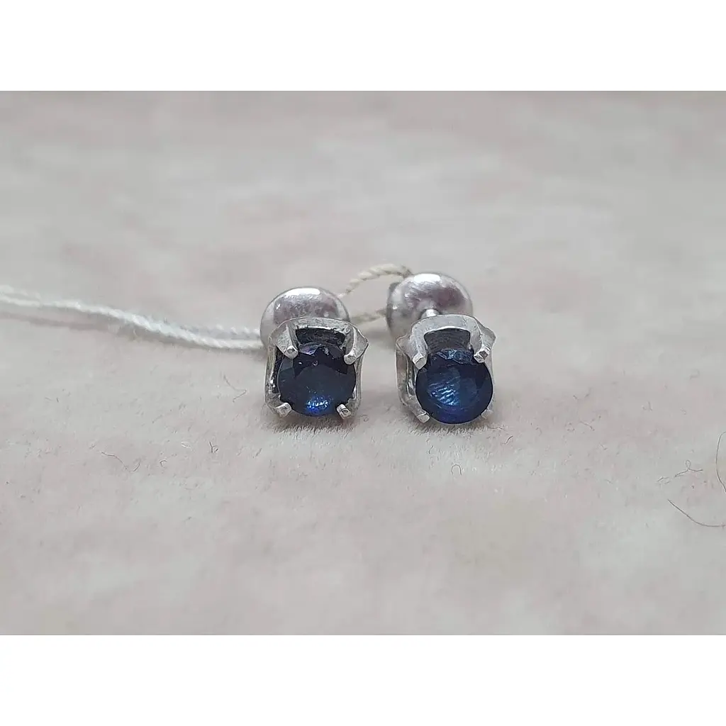 Срібні сережки Агні Крижинка з сапфіром. 2619/9Р-SPH - фото 4