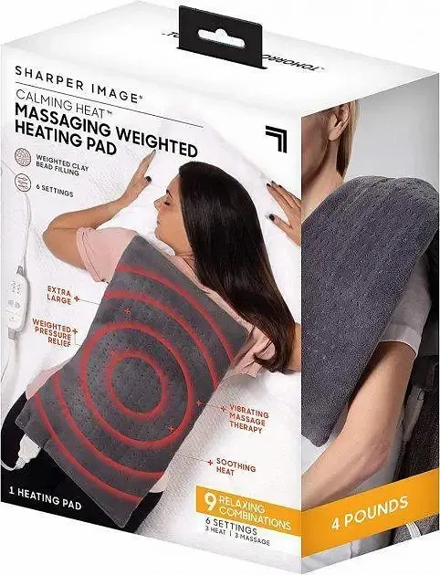 Зігрівальна електрична масажна підстилка – грілка MASSAGING WEIGHTED HEATING PAD від болю в спині - фото 6