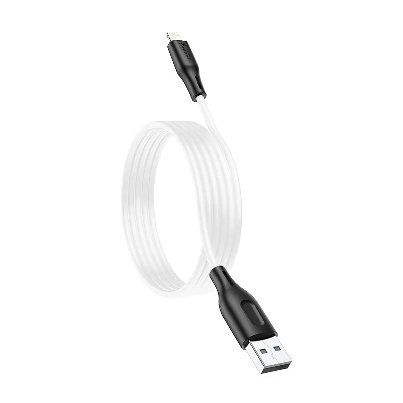 Кабель Avantis AC-87i Silicone USB – Lightning- чорно-білий - фото 4