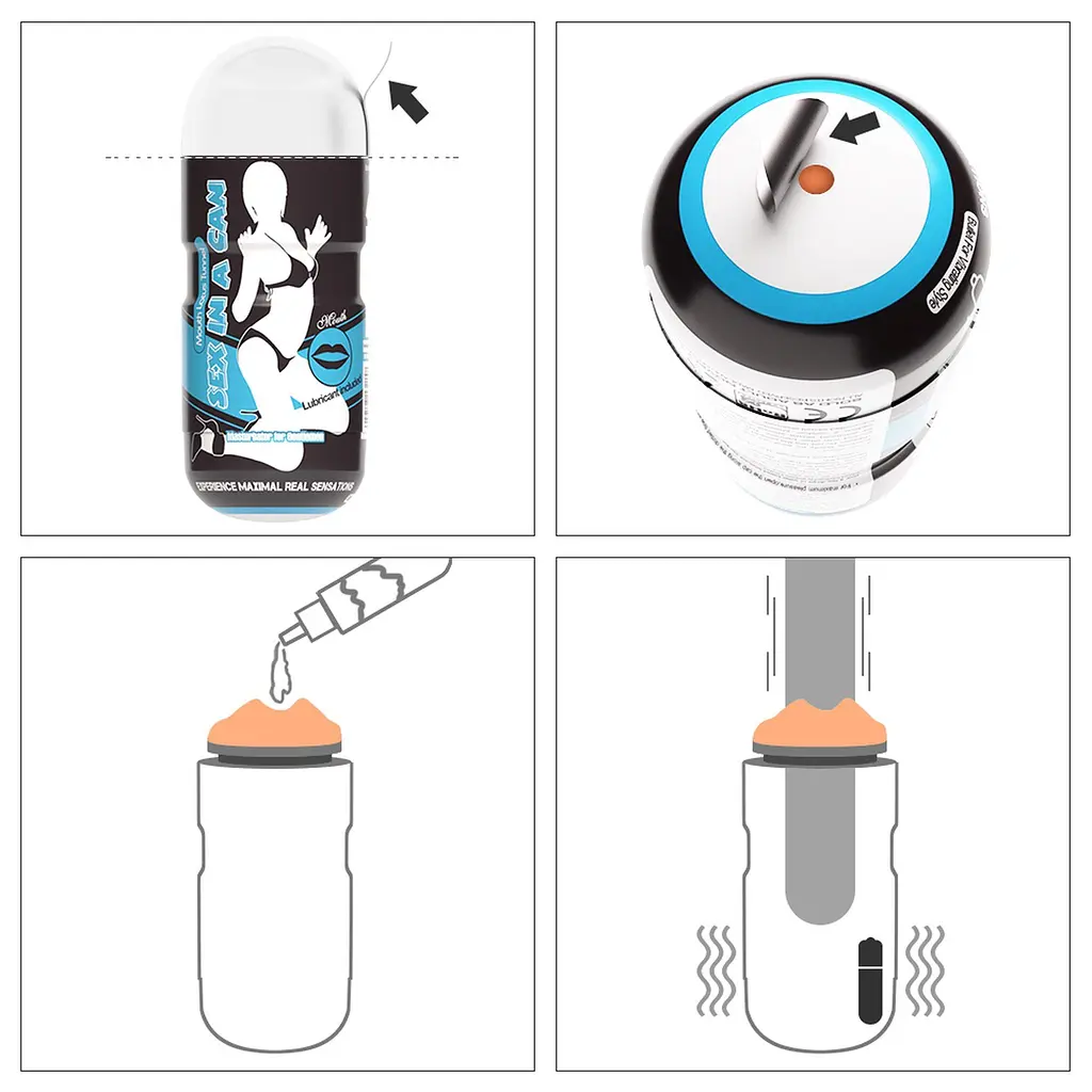 Мастурбатор Lovetoy Sex In A Can Mouth Stamina Tunnel Vibrating с вибрацией телесный - фото 4