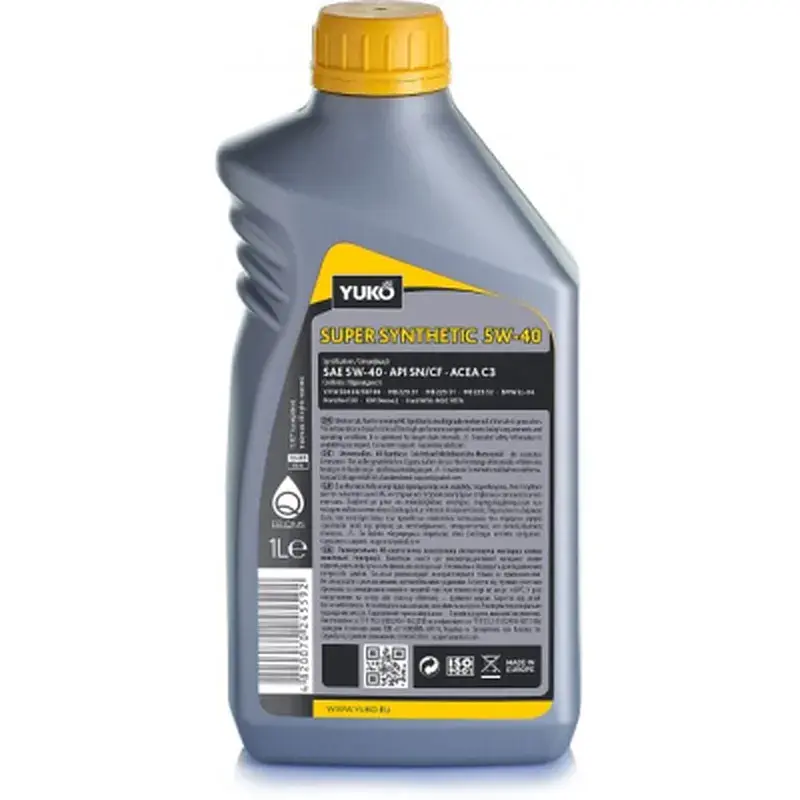 Моторна олива Yuko SUPER SYNTHETIC 5W-40 1л (4820070245592 4823110402276) - фото 2