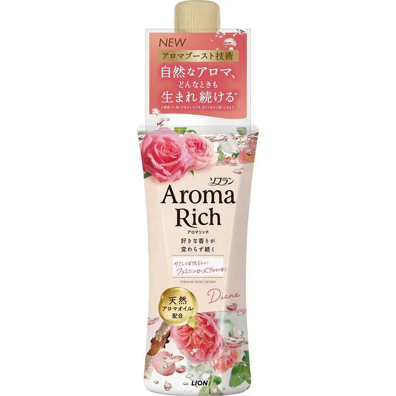 Японський кондиціонер Lion Soflan Aroma Rich Diana ніжний аромат троянди 480 мл  - фото 2