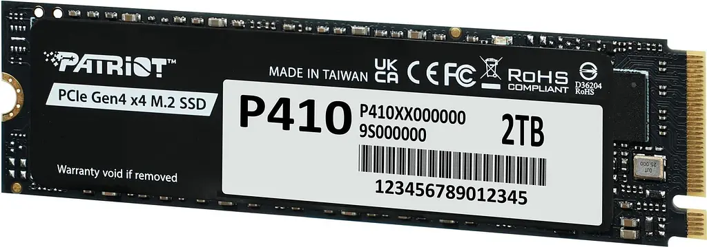 Накопитель SSD Patriot m.2 NVMe 2Tb P410 PCIe 4.0x4 (P410P2TBM28H) - фото 2