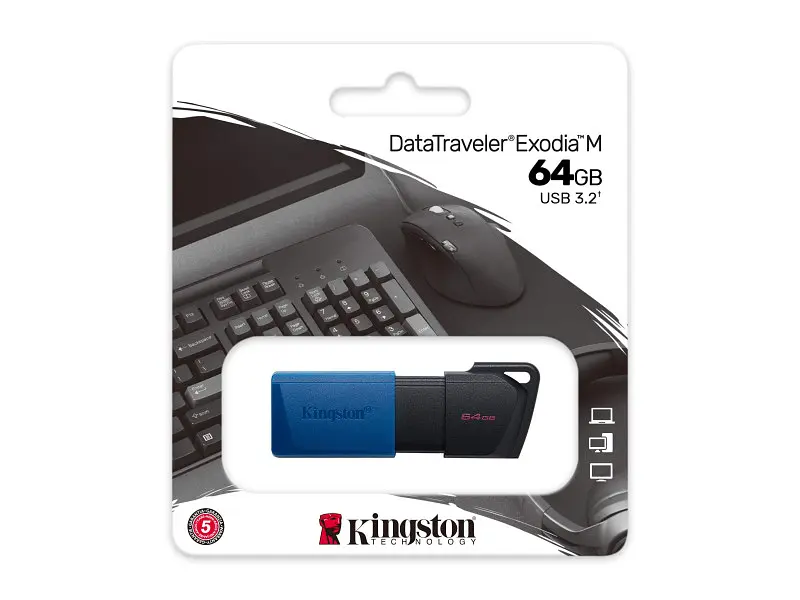 USB флеш накопичувач Kingston 64 GB DataTraveler Exodia M Black/Blue (DTXM/64GB) - фото 3