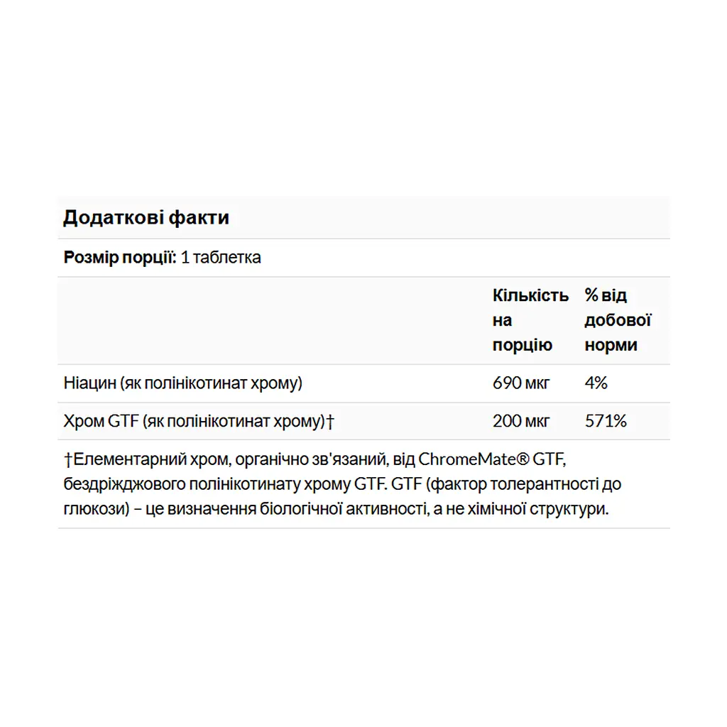 Хром Source Naturals 200 мкг (ChromeMate® Chromium GTF Yeast Free) - 120 таблеток - фото 2
