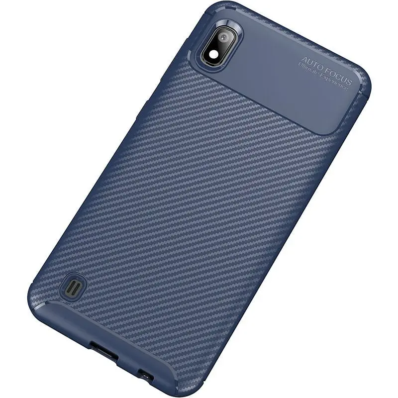 Чохол-накладка Toto TPU Carbon Fiber 1.5 mm Case Samsung Galaxy A10 Dark Blue - фото 2