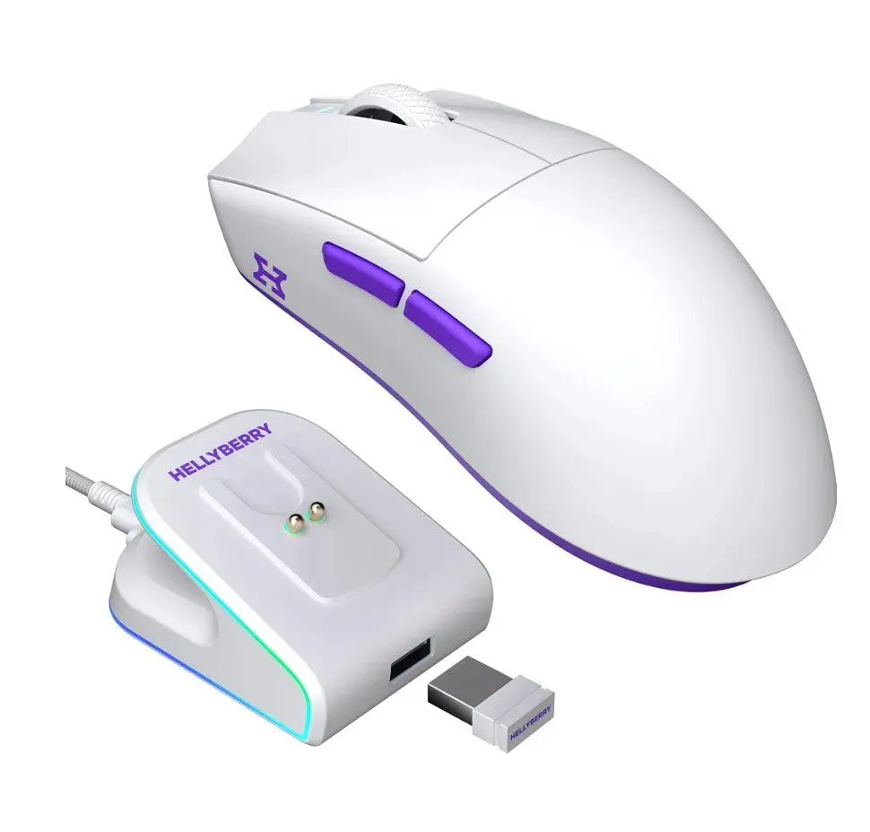 Ігрова миша HATOR HM-47 Wireless Hellyberry ESports Gaming 12000dpi 35G White-Violet - фото 2