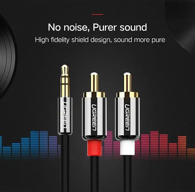 Кабель аудио Ugreen AV116 2RCA to 3.5mm стерео разветвитель 3 м (10590) - фото 3