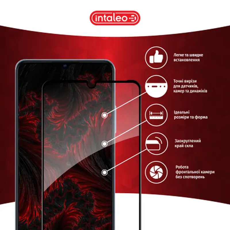 Скло захисне Intaleo Full Glue ZTE Blade A72 Black (1283126545573) - фото 3