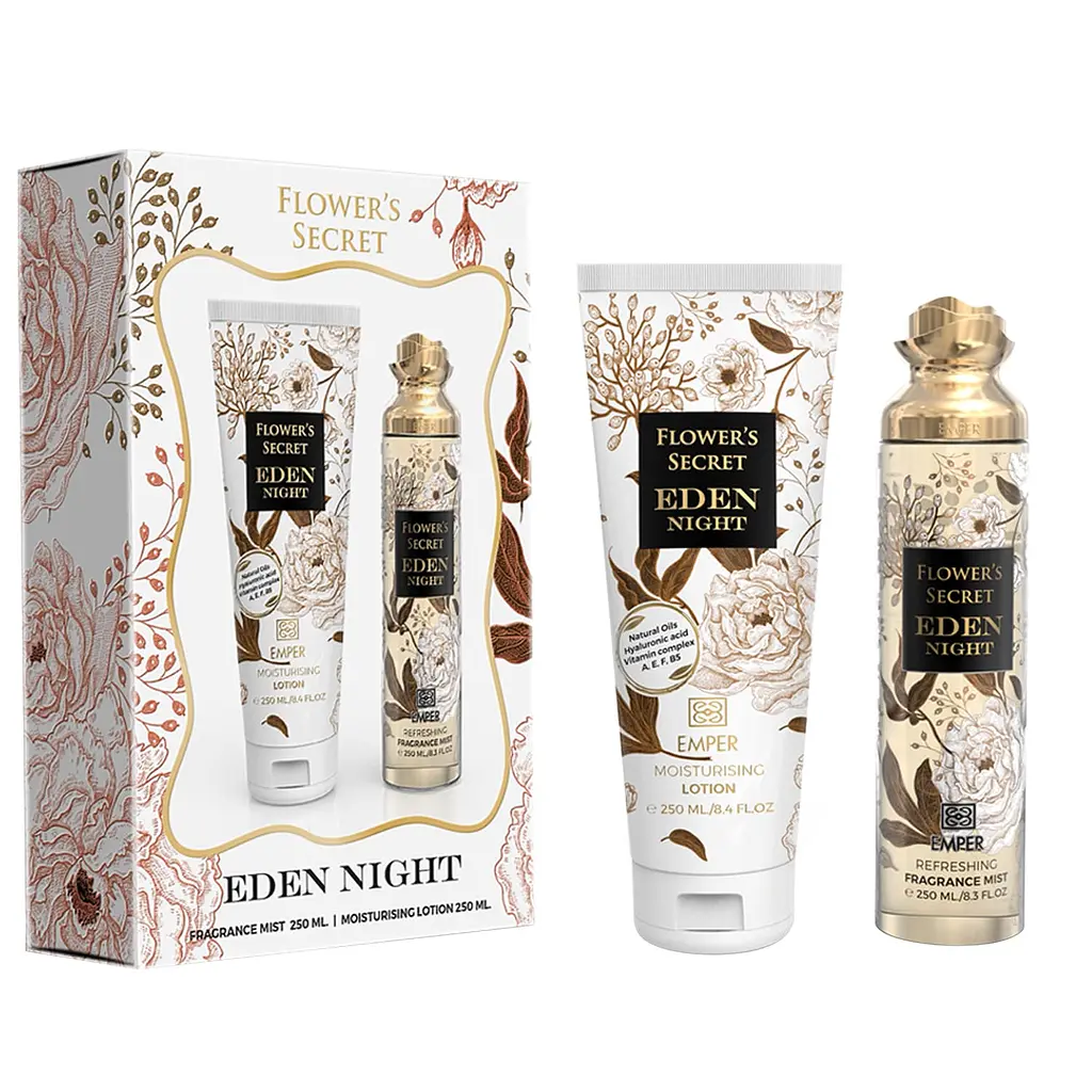 Подарочный набор женский Emper Flower`s Secret Eden Night 250 мл body mist + 250 мл body lotion (MM36053) - фото 2