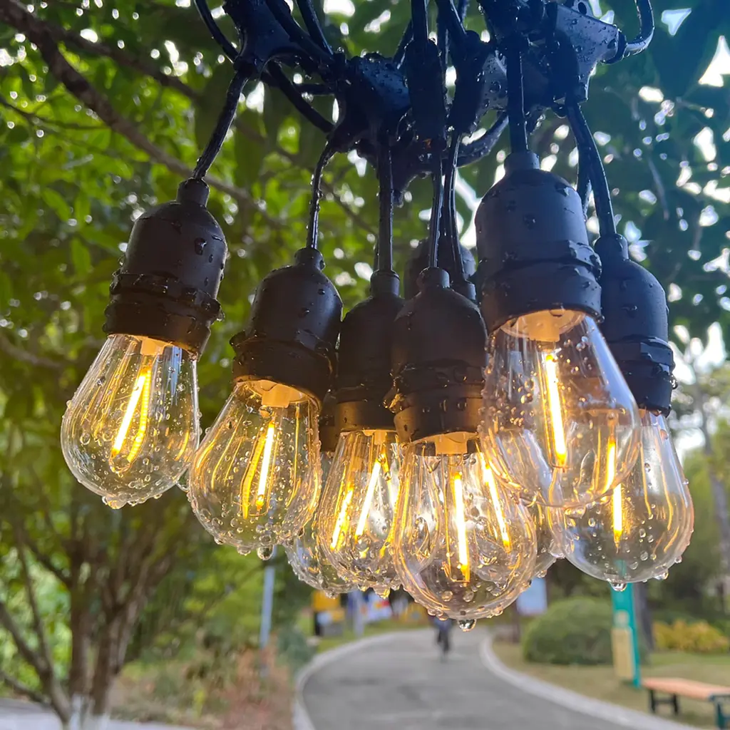 Вулична світлодіодна гірлянда ретро, лампа Edison, 10 метрів, 220V, теплий білий (WLS-2314W10) - фото 3