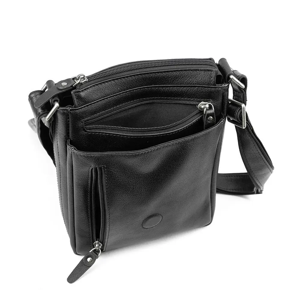 Класичний чоловічий месенджер з клапаном TIDING BAG t003A чорний - фото 5