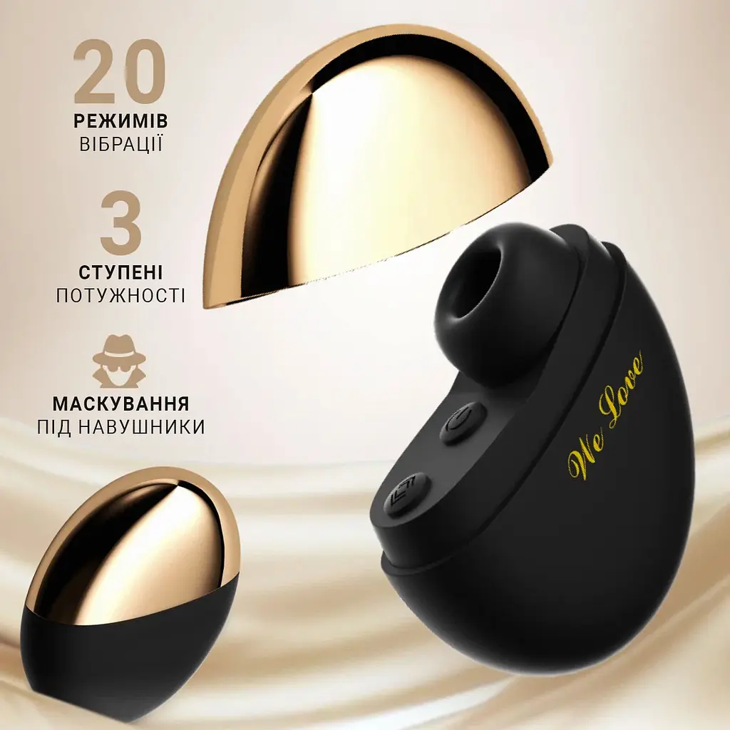 Стимулятор клітора вакуумно-хвильовий вуманайзер Portable Sucker 10 режимів USB Type-C зарядка Чорний - фото 5