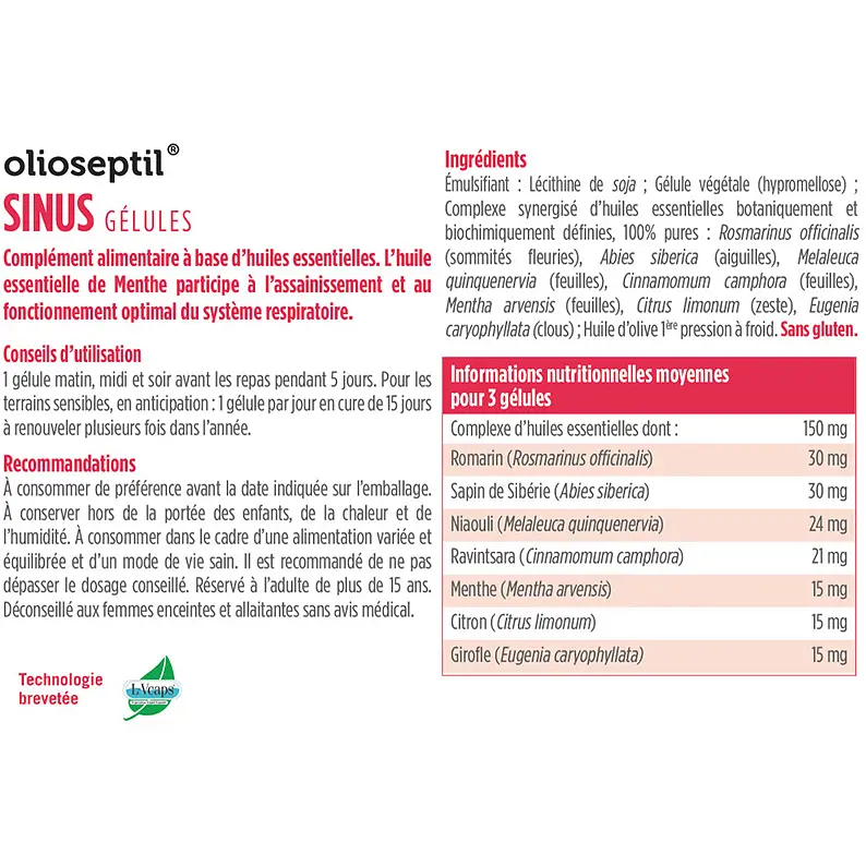 Комплекс Olioseptil Гайморові пазухи - 7 ефірних олій 15 капсул - фото 2