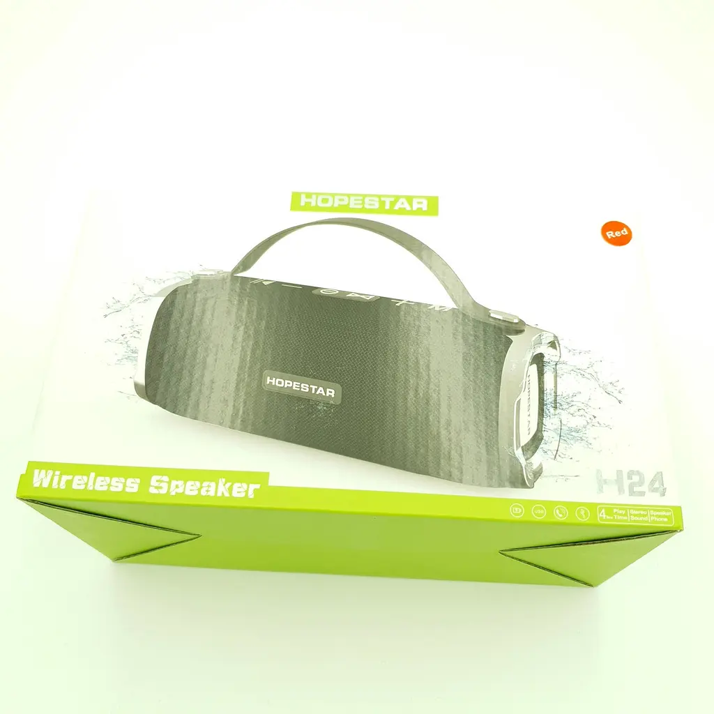 Бездротова акумуляторна колонка Bluetooth акустика FM MP3 AUX USB Hopestar H24 червоний - фото 14