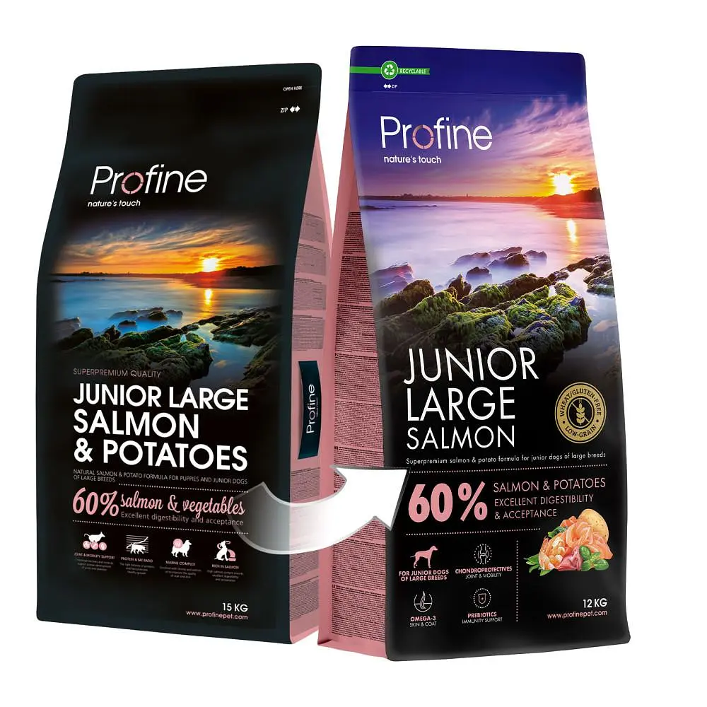Сухой корм Profine Junior Large Salmon and Potatoes для щенков и юниоров больших пород, с лососем и картофелем, 12 кг - фото 3