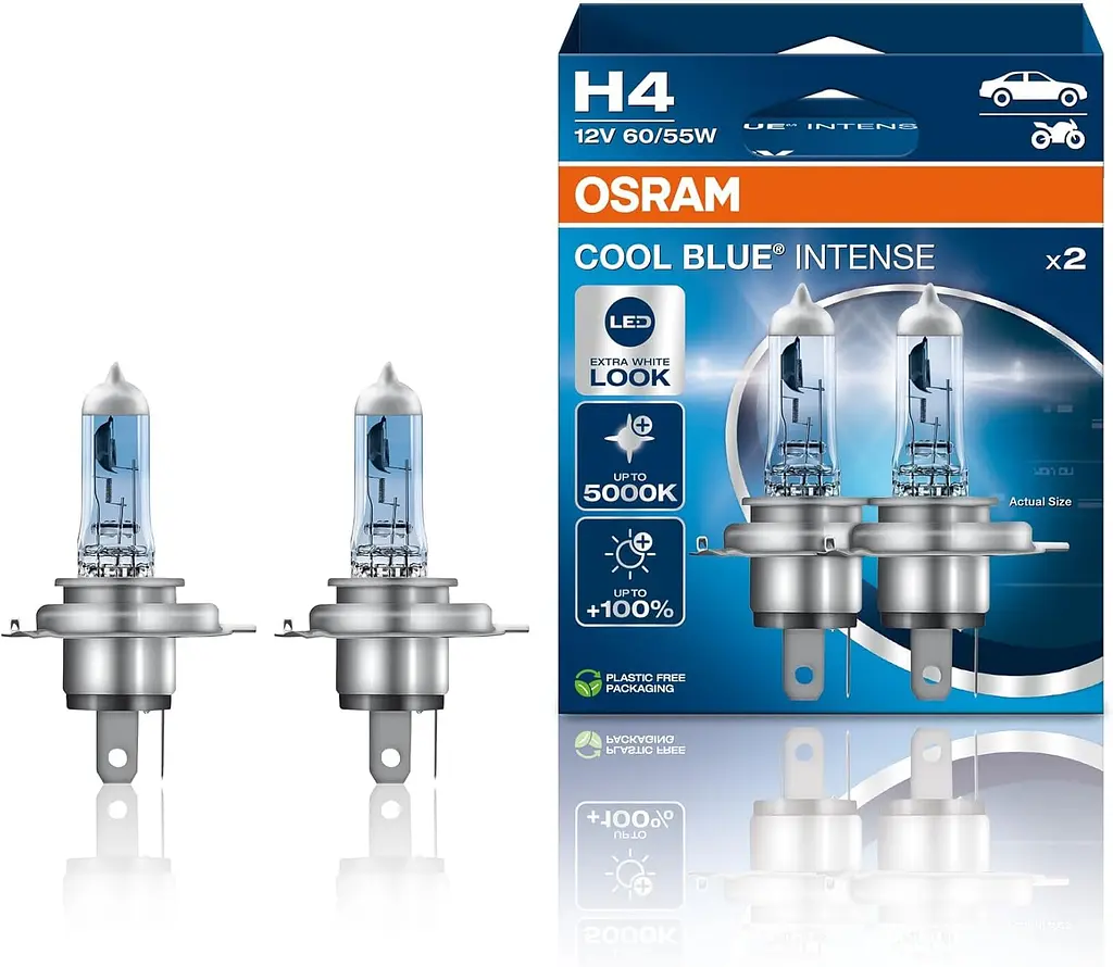 Комплект галогенових ламп OSRAM 64193CBN-2HB H4 Cool Blue Intense Next Gen +100% 60/55W 12V P43t (2 шт) - фото 3