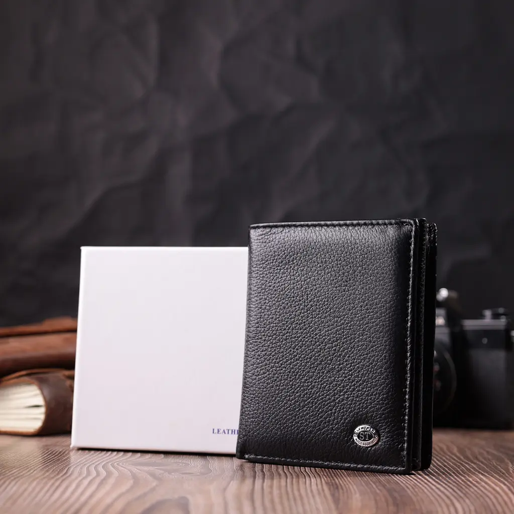 Кожаный мужской бумажник ST Leather 9,3х12х2 см acs0028301 - фото 9