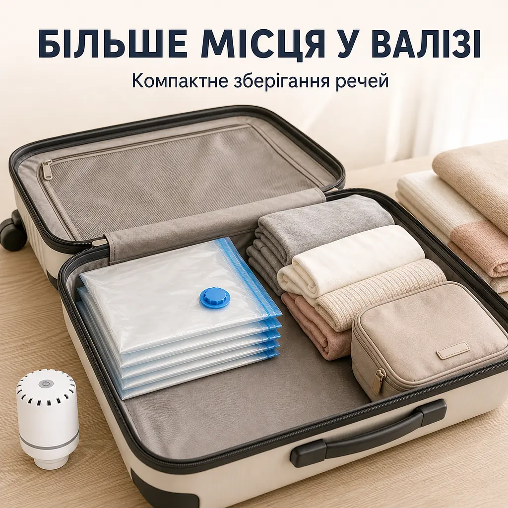 Набір! Вакуумні пакети 60×80 см (6 шт) з електричним насосом 25 Вт - фото 5