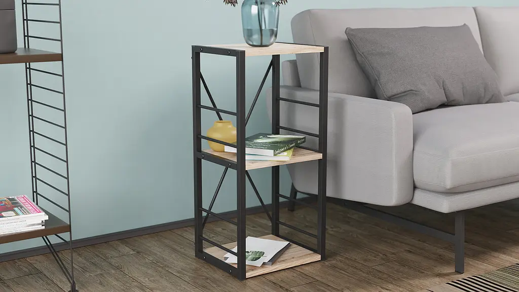 Етажерка 3/34 Ferrum-decor Серії Коннект 73x34x28 чорний ДСП Дуб Сан-Марино 16мм (FRD-104290) - фото 2