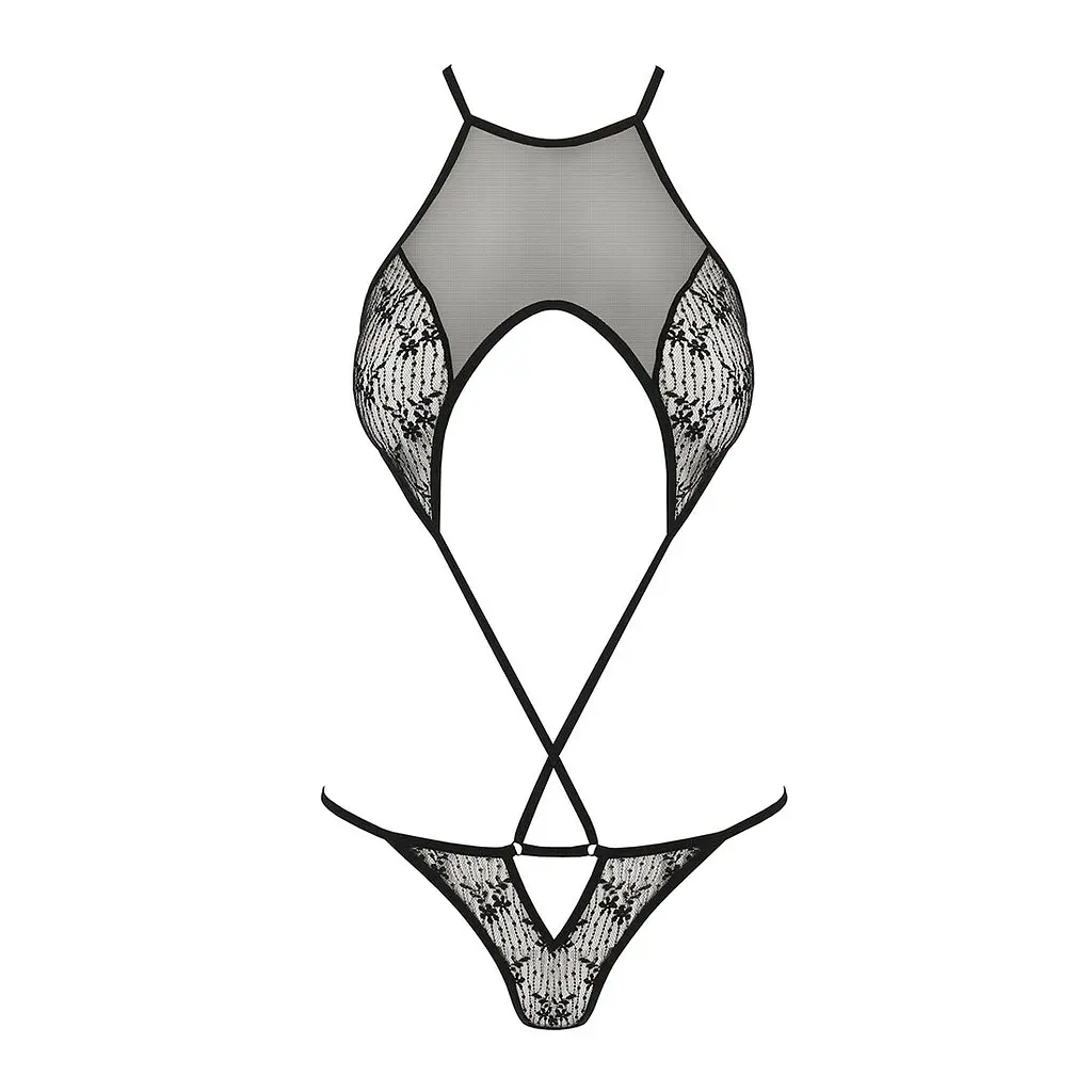 Ажурний боді Passion AZALIA BODY L/XL, black - фото 3