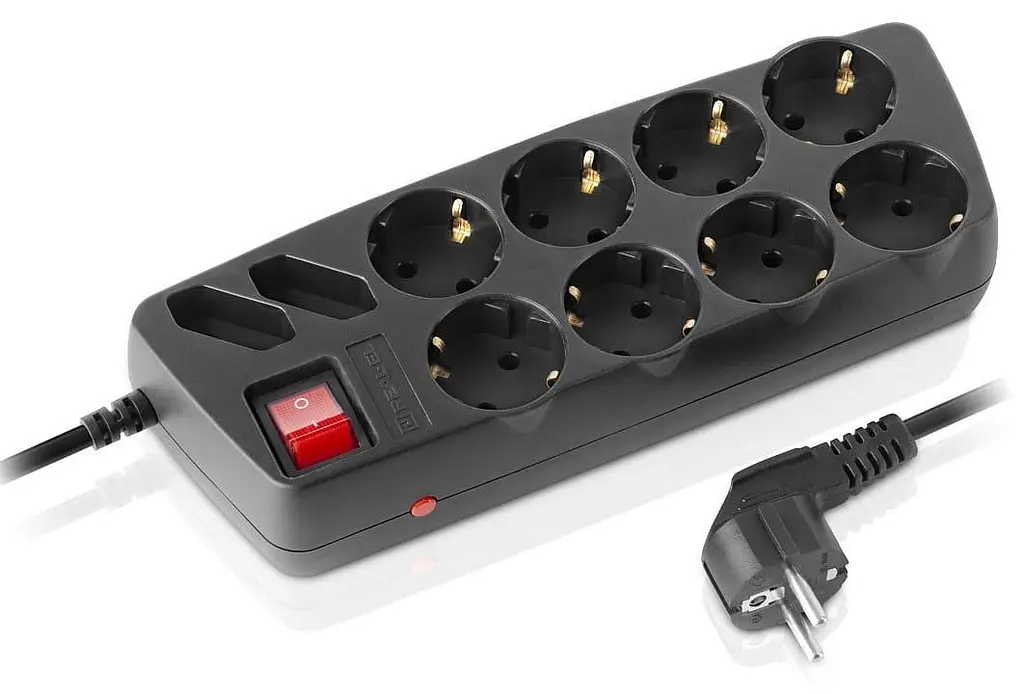 Мережевий фільтр Real-EL RS-10 Protect 10 розеток 1.8 м Black, 10А, до 2.3 кВт, виключатель, заземление (EL122300038) - фото 3