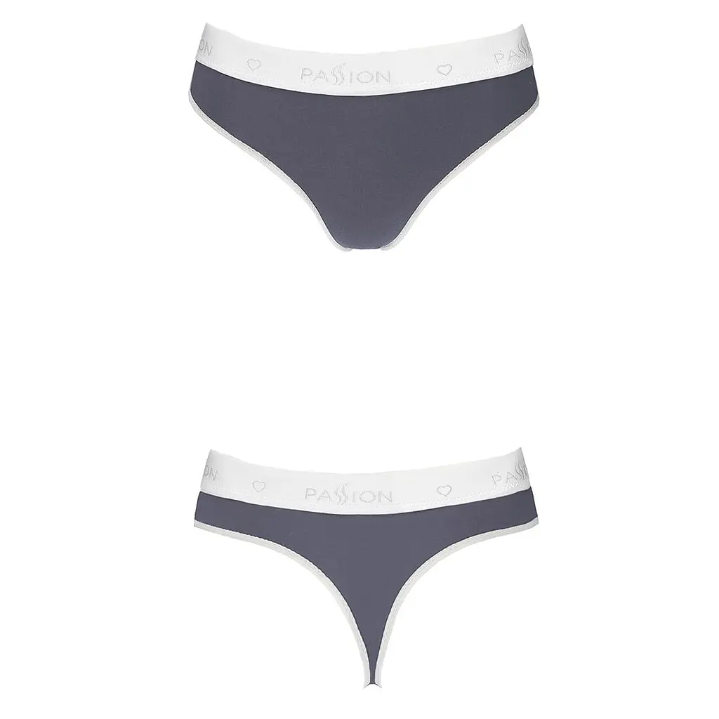 Спортивні трусики-стрінги Passion PS007 PANTIES dark grey, L - фото 4