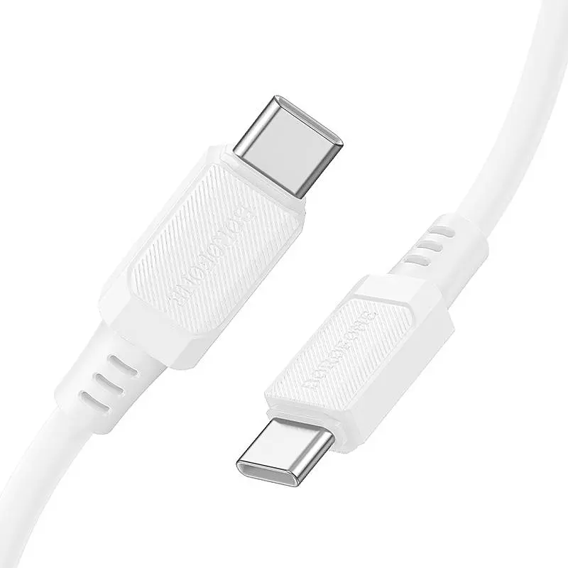 Дата кабель Borofone BX115 Lotto Type-C to Type-C 60W (1m) White - фото 4