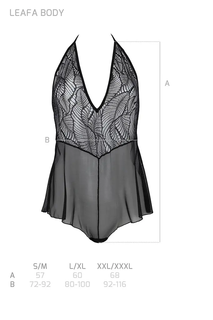 Боді Passion LEAFA BODY black S/M - фото 5