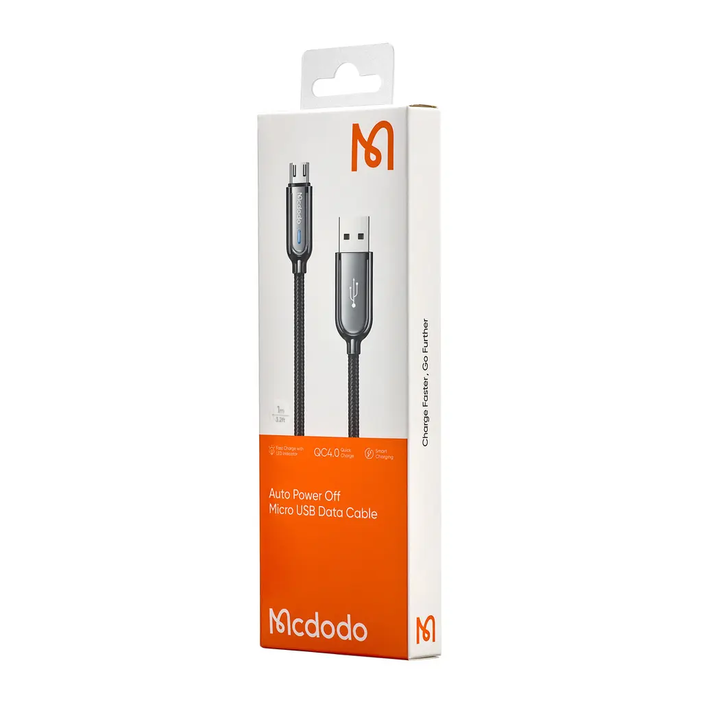 Кабель Mcdodo Smart Series Auto Power Off Micro USB Cable 1 м CA-6200 Чорний - фото 2