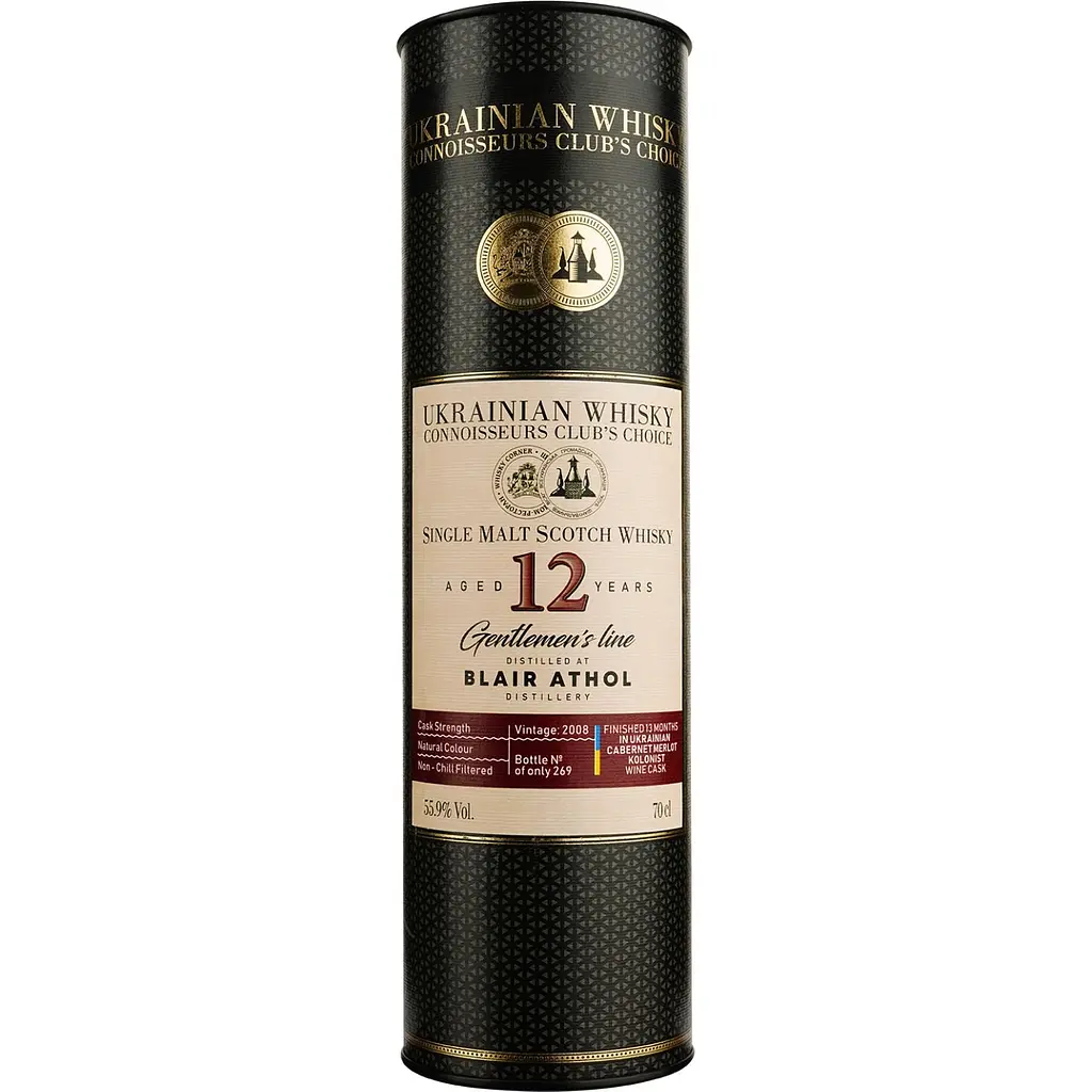 Віскі Blair Athol 12 Years Old Kolonist Cabernet Merlot Single Malt Scotch Whisky, у подарунковій упаковці, 55,9%, 0,7 л - фото 3