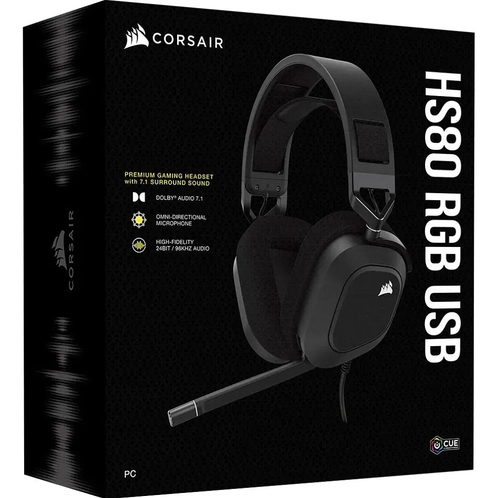 Ігрові навушники Corsair HS80 RGB Carbon [CA-9011237] [130613] - фото 5