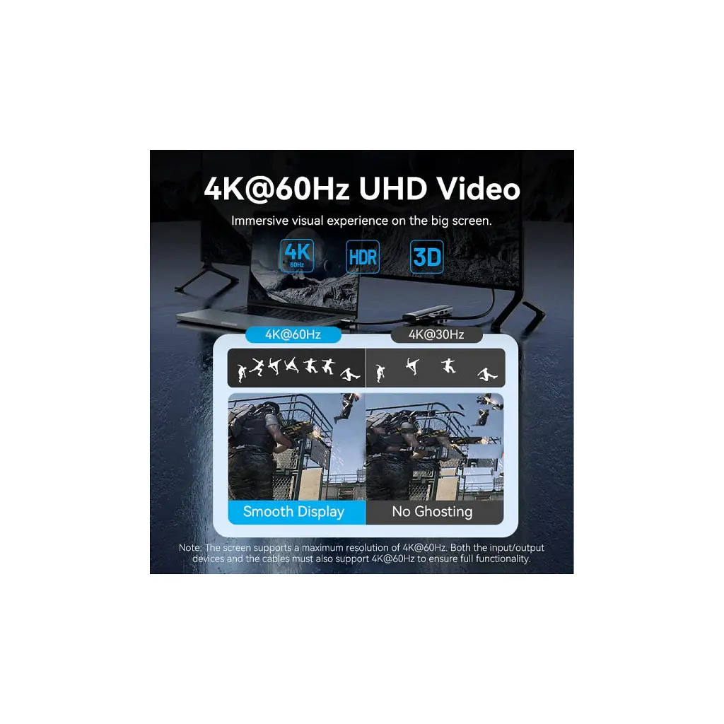 Концентратор VENTION USB-C 6-in-1 HDMI + 2xUSB 3.0 + RJ45 + PD 100W (TGNHB) - фото 5