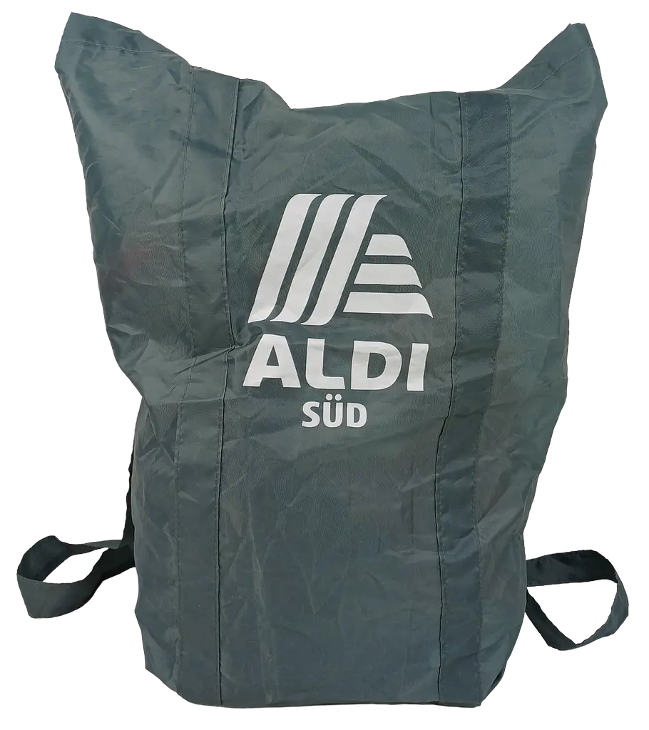Сумка-рюкзак Aldi легка складна шопер 48х38 см Сіра