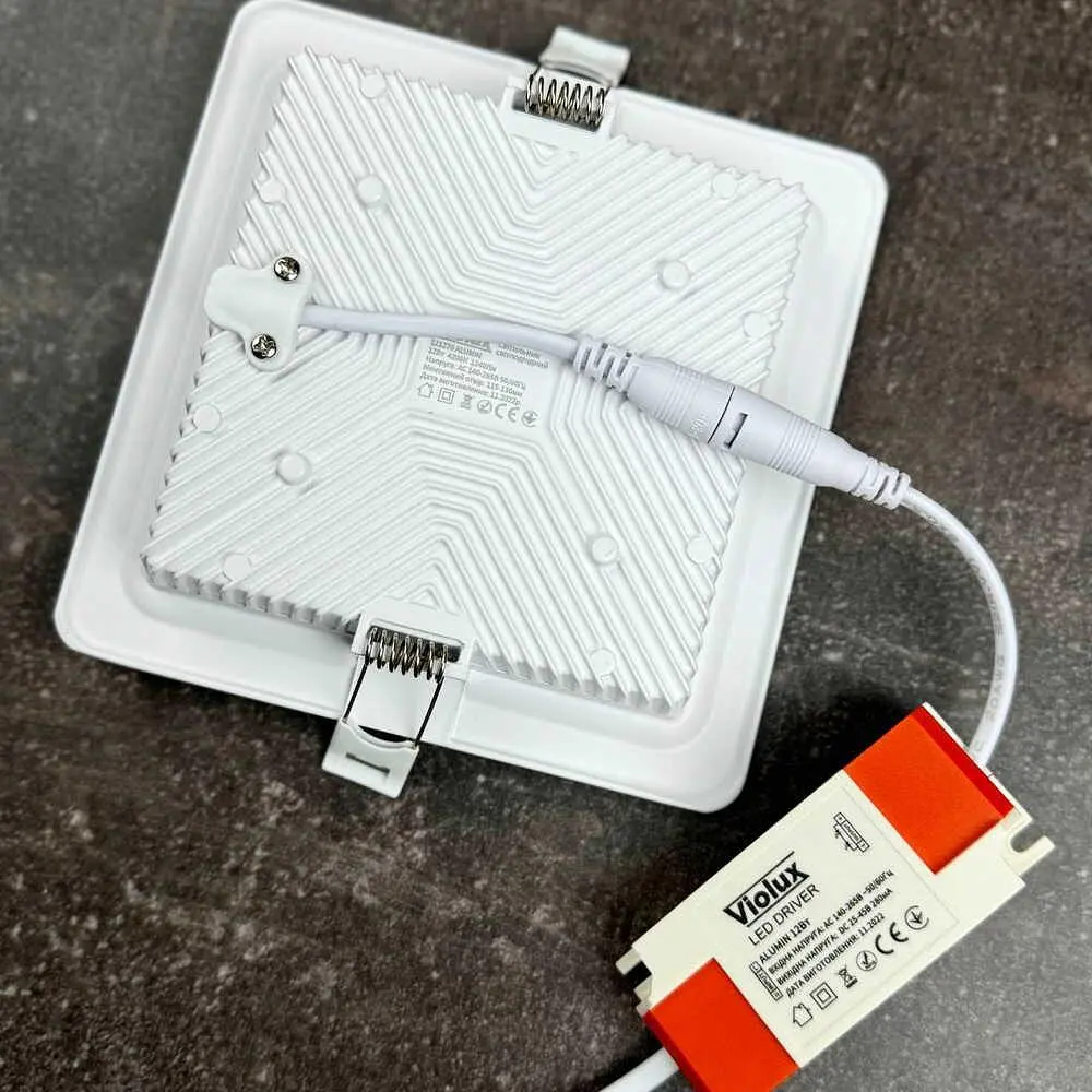 Світильник LED даунлайт Violux ALUMIN 12W 4200K квадрат IP20 ( 121270 ) - фото 6